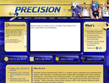 Tablet Screenshot of precisionsportsentertainment.com